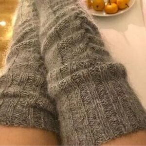 Lunya Gray Knit Leg Warmers. Rare Since Discontinued